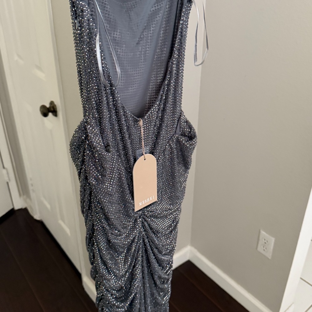 Meshki Glittering Gray Maxi Dress - Picture 4 of 7